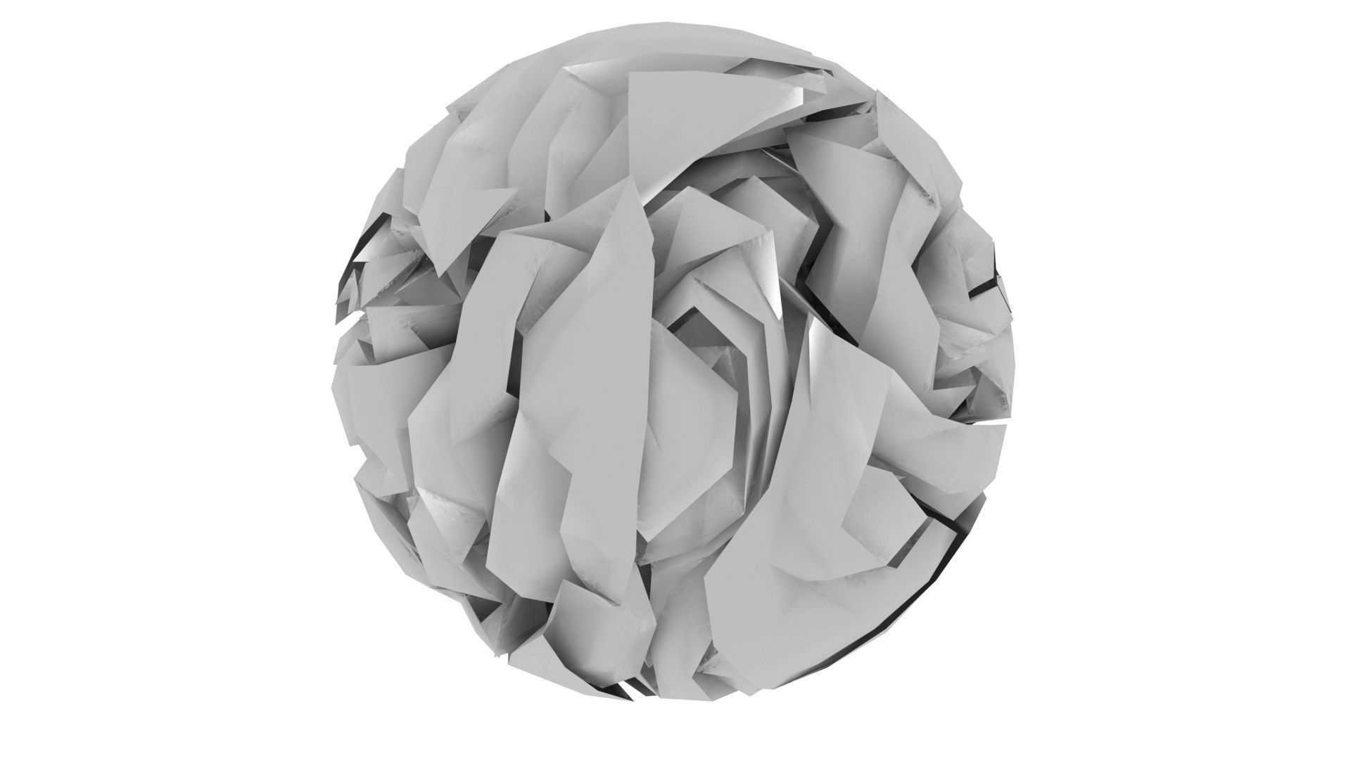 Grey Crumpled Paper 3D model_1