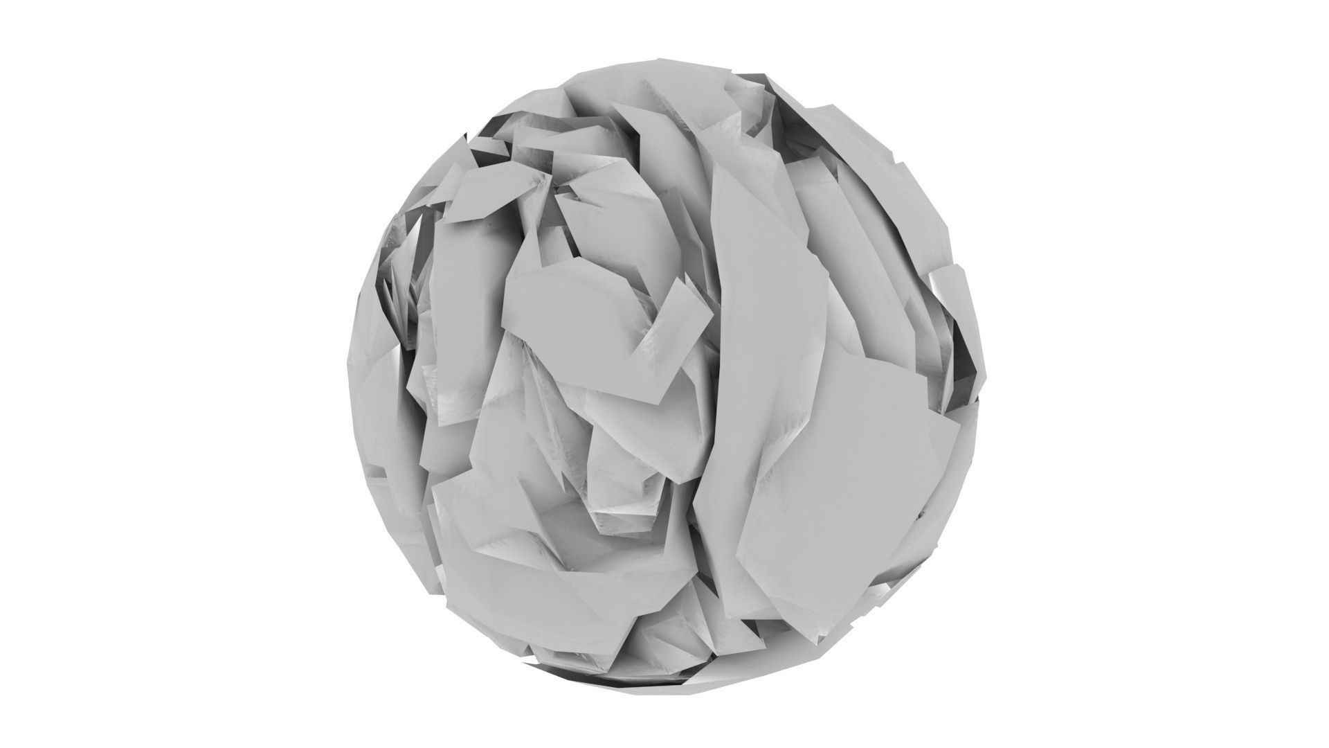 Grey Crumpled Paper 3D model_6
