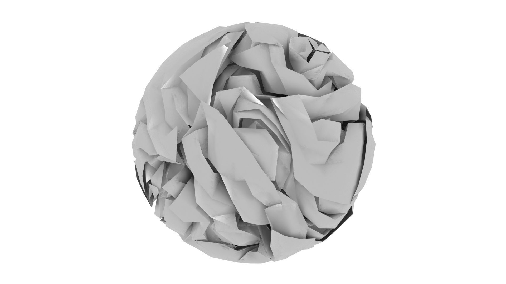 Grey Crumpled Paper 3D model_5
