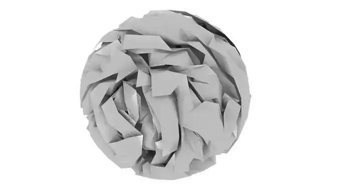 Grey Crumpled Paper 3D model