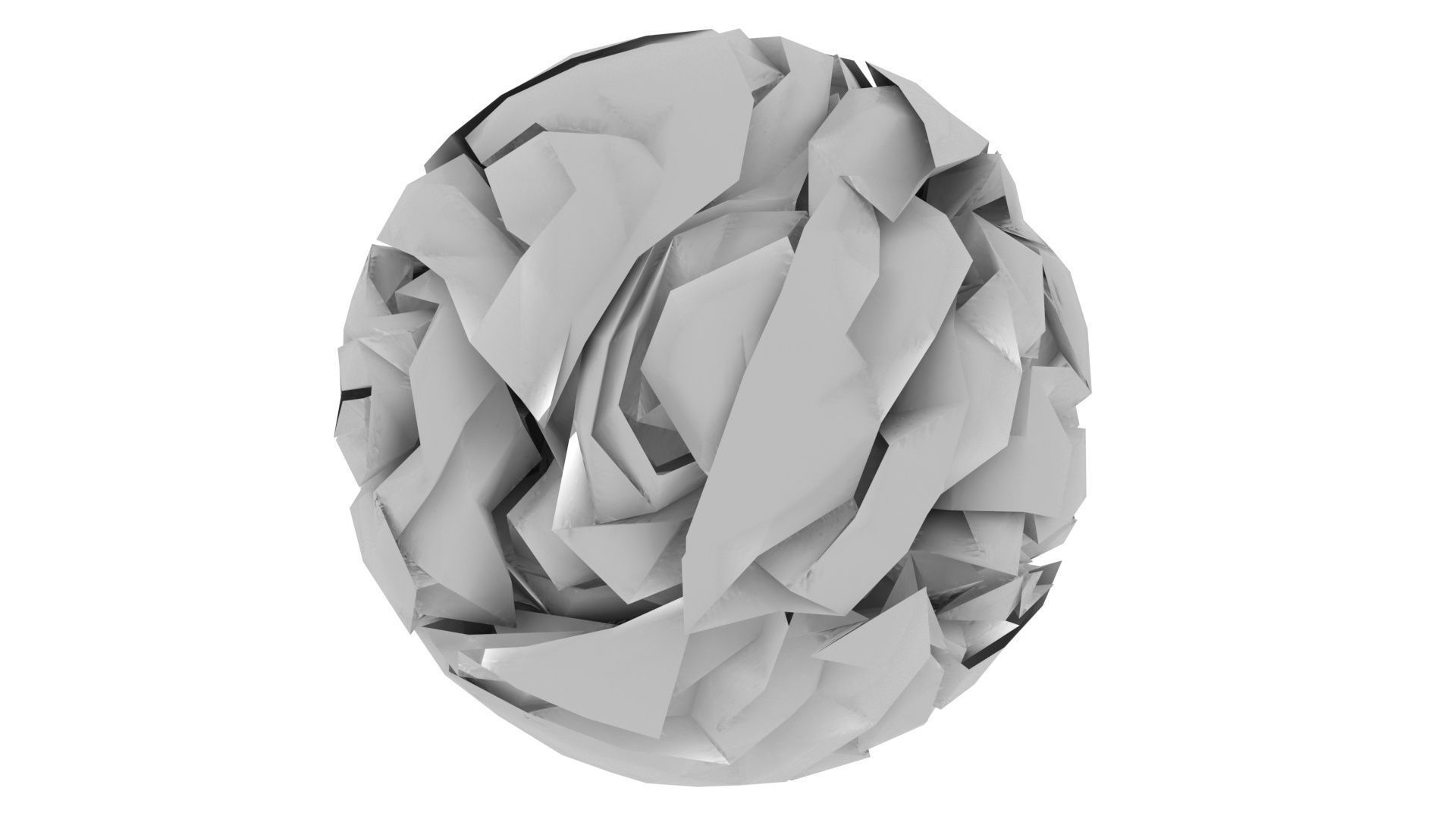 Grey Crumpled Paper 3D model_3
