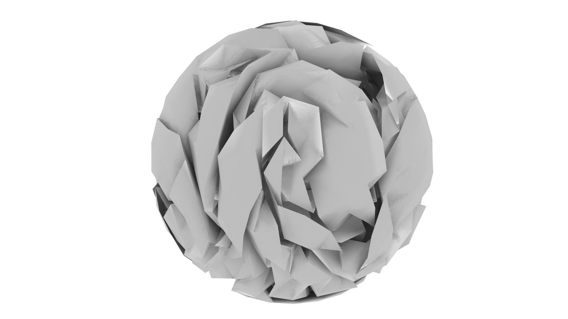 Grey Crumpled Paper 3D model_2