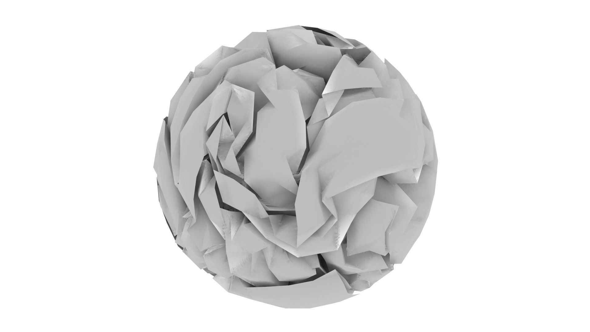 Grey Crumpled Paper 3D model_9