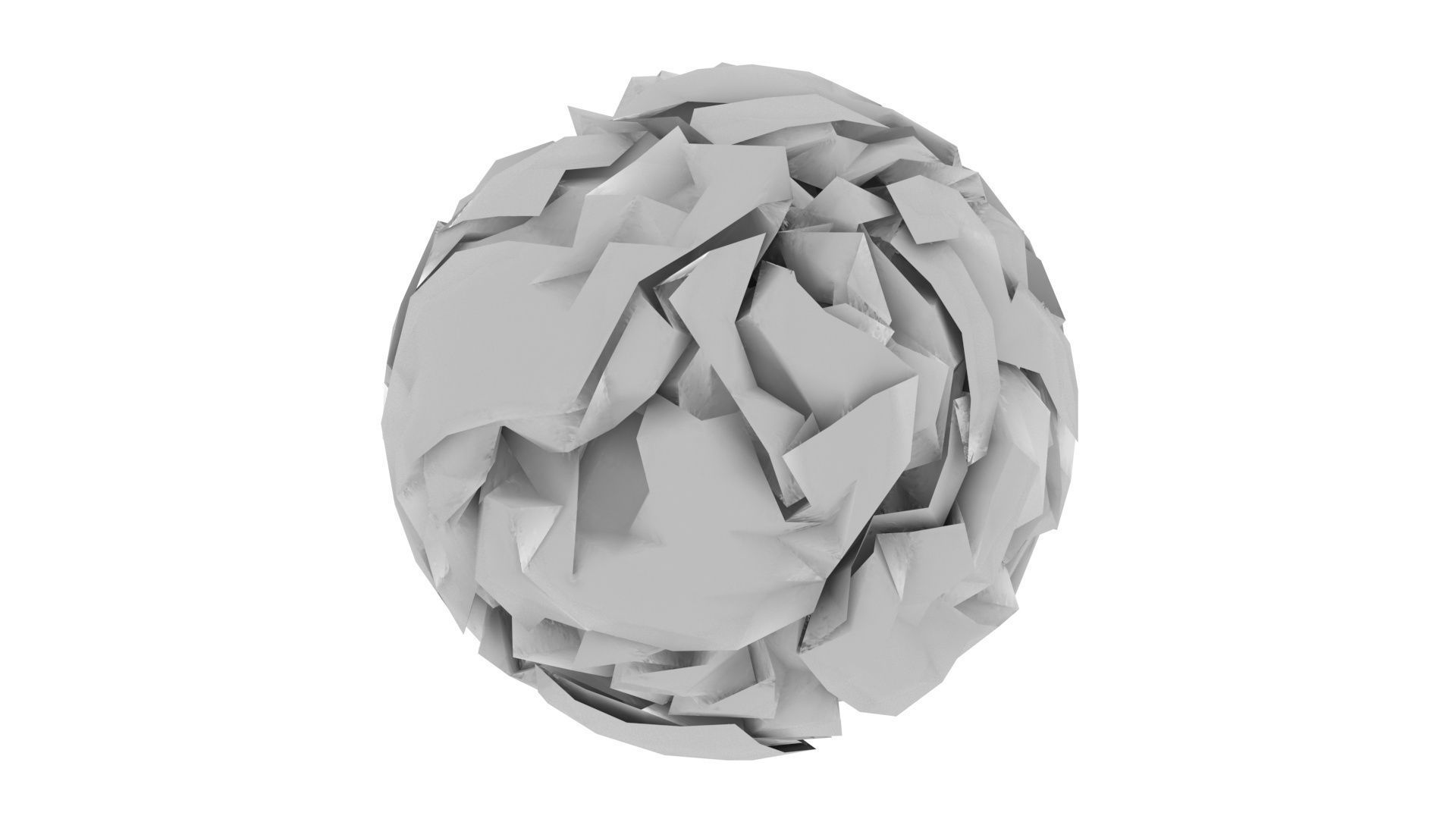 Grey Crumpled Paper 3D model_7