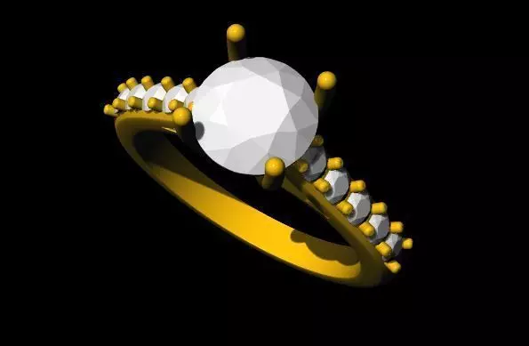 ladies stone ring 3dm and stl file 3D print model