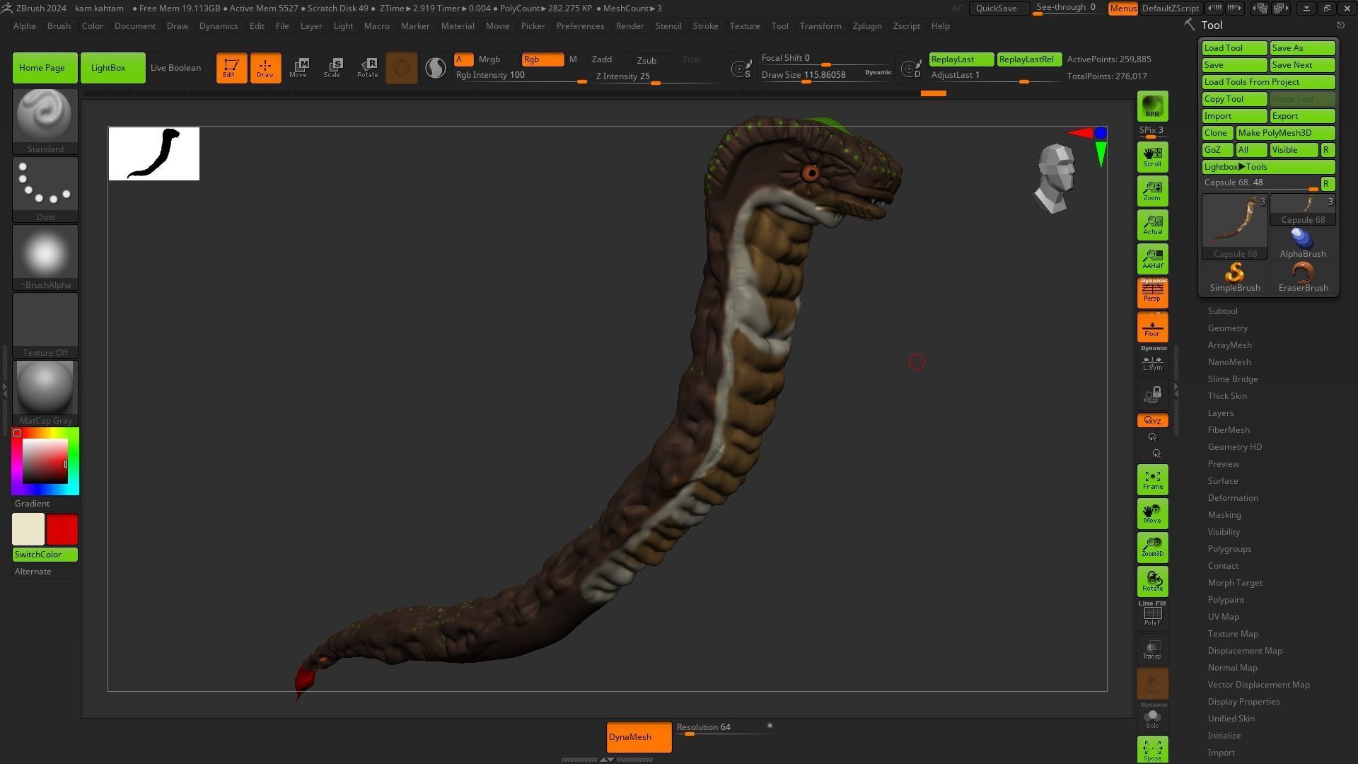 Cartoon snake Low-poly 3D model_5
