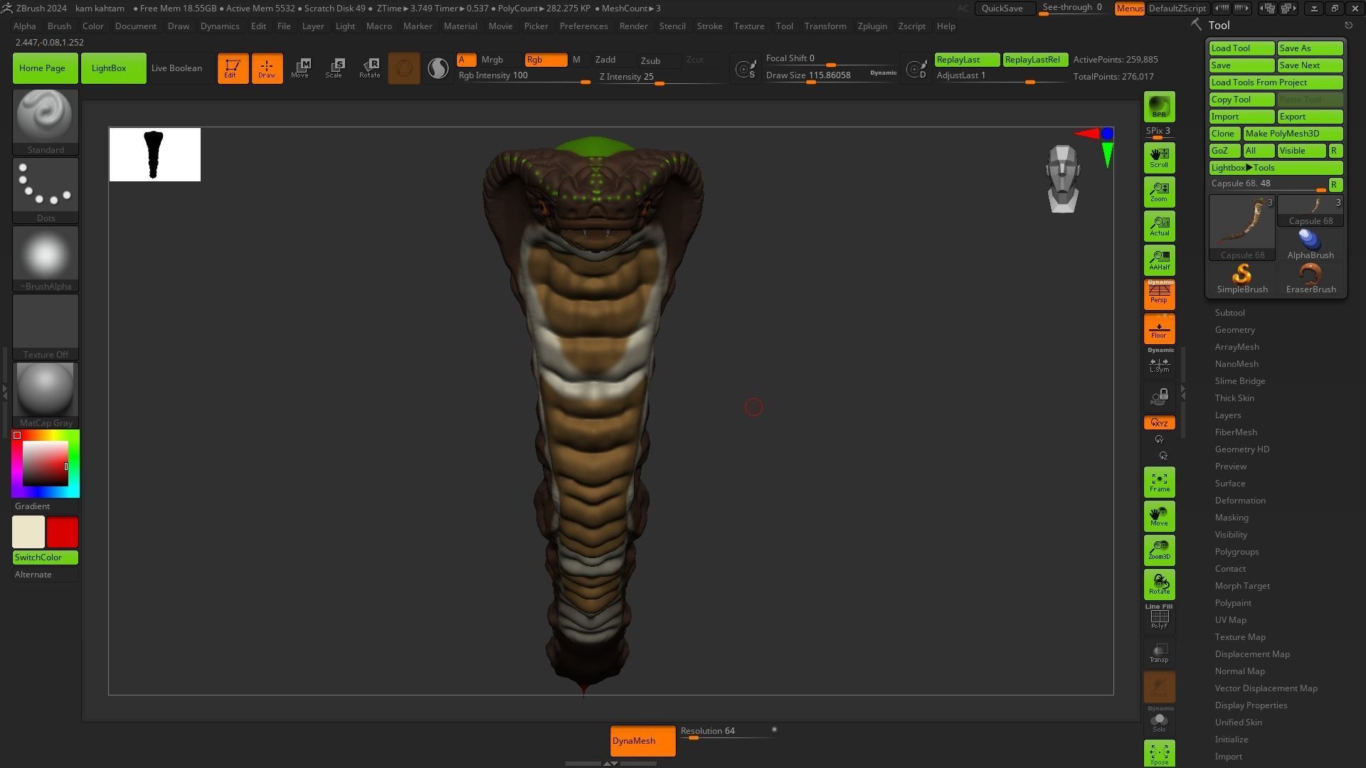 Cartoon snake Low-poly 3D model_6