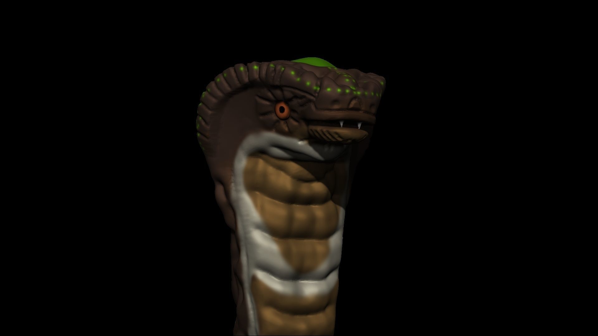 Cartoon snake Low-poly 3D model_3