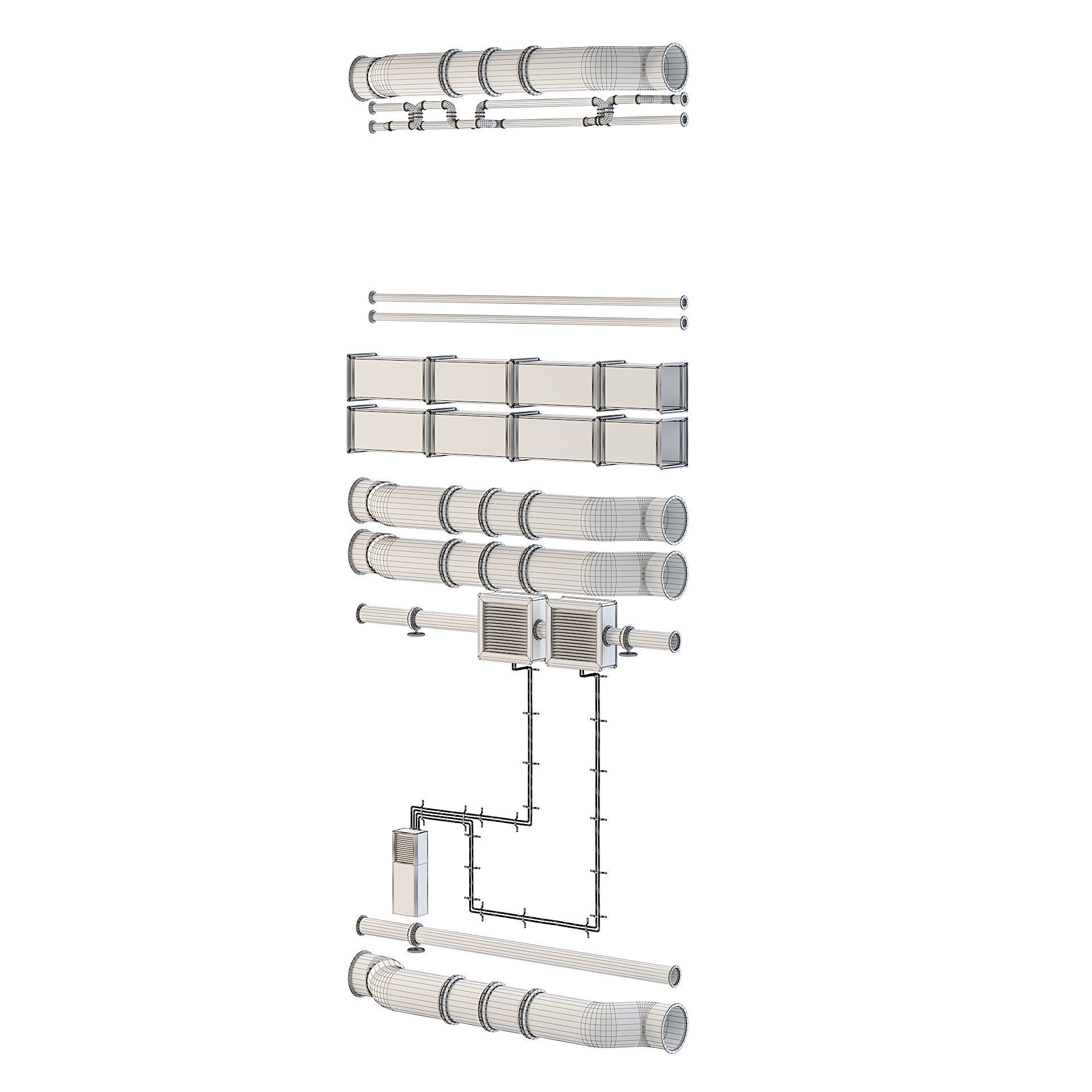 Wall Pipes 3D model_1