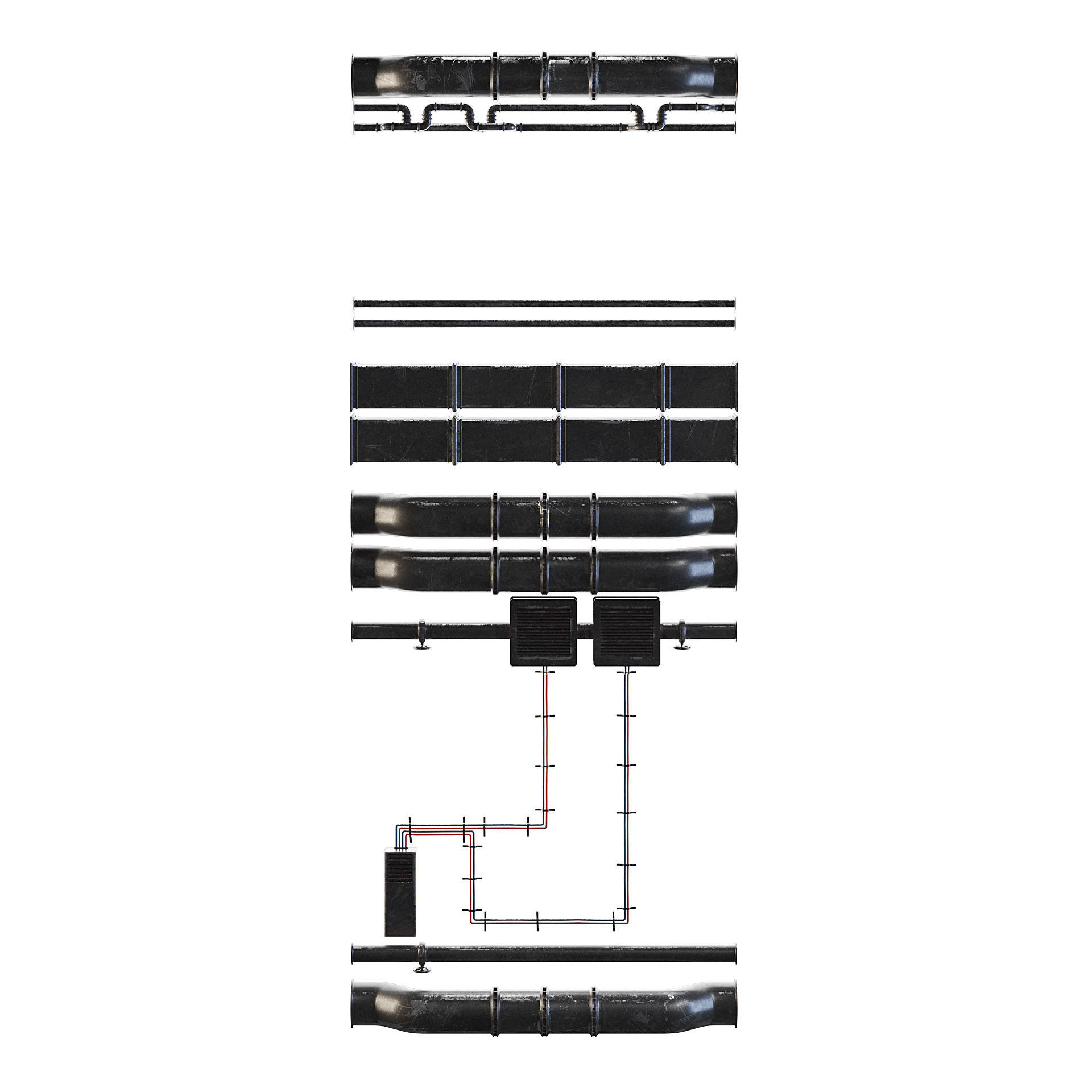 Wall Pipes 3D model_4