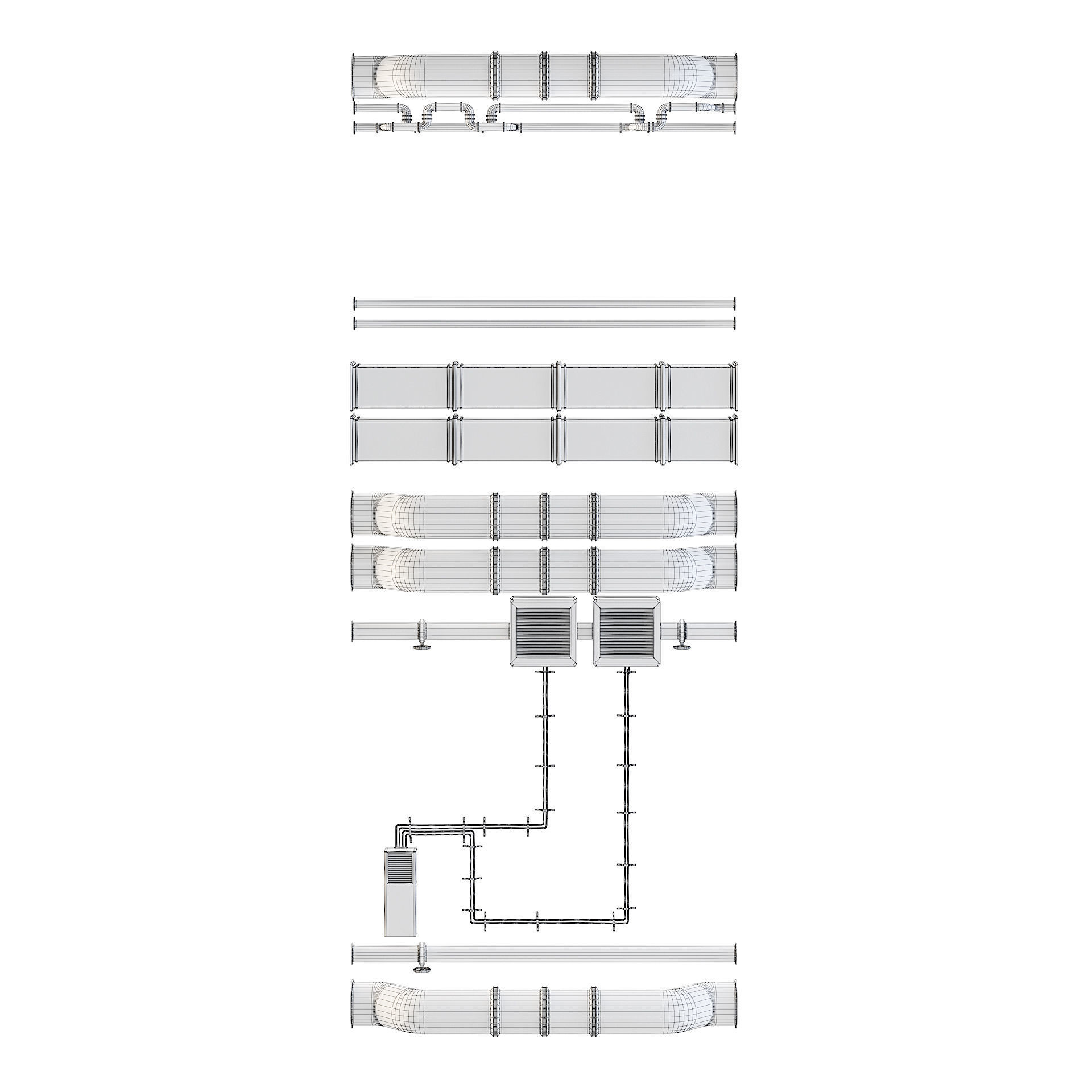 Wall Pipes 3D model_5