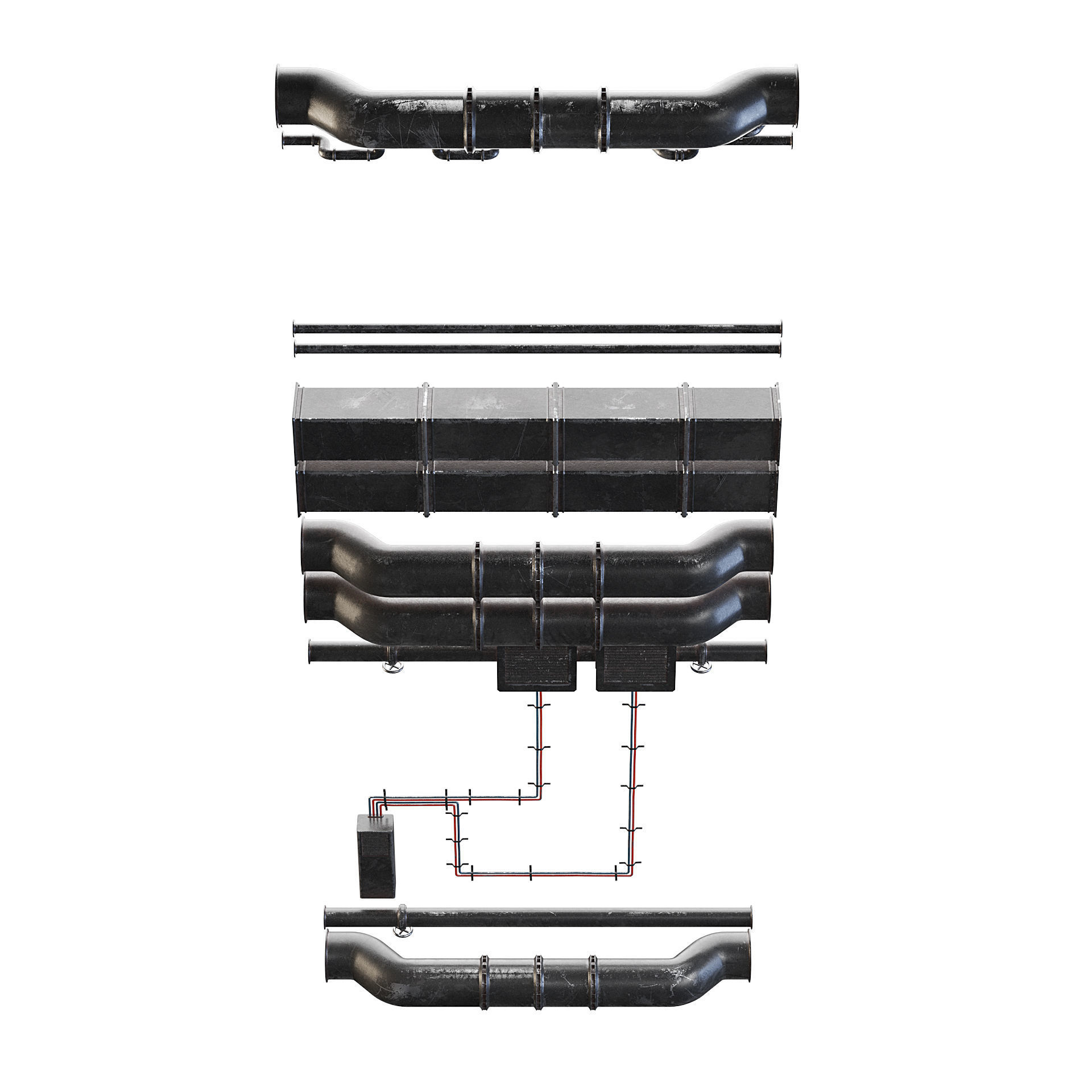 Wall Pipes 3D model_6