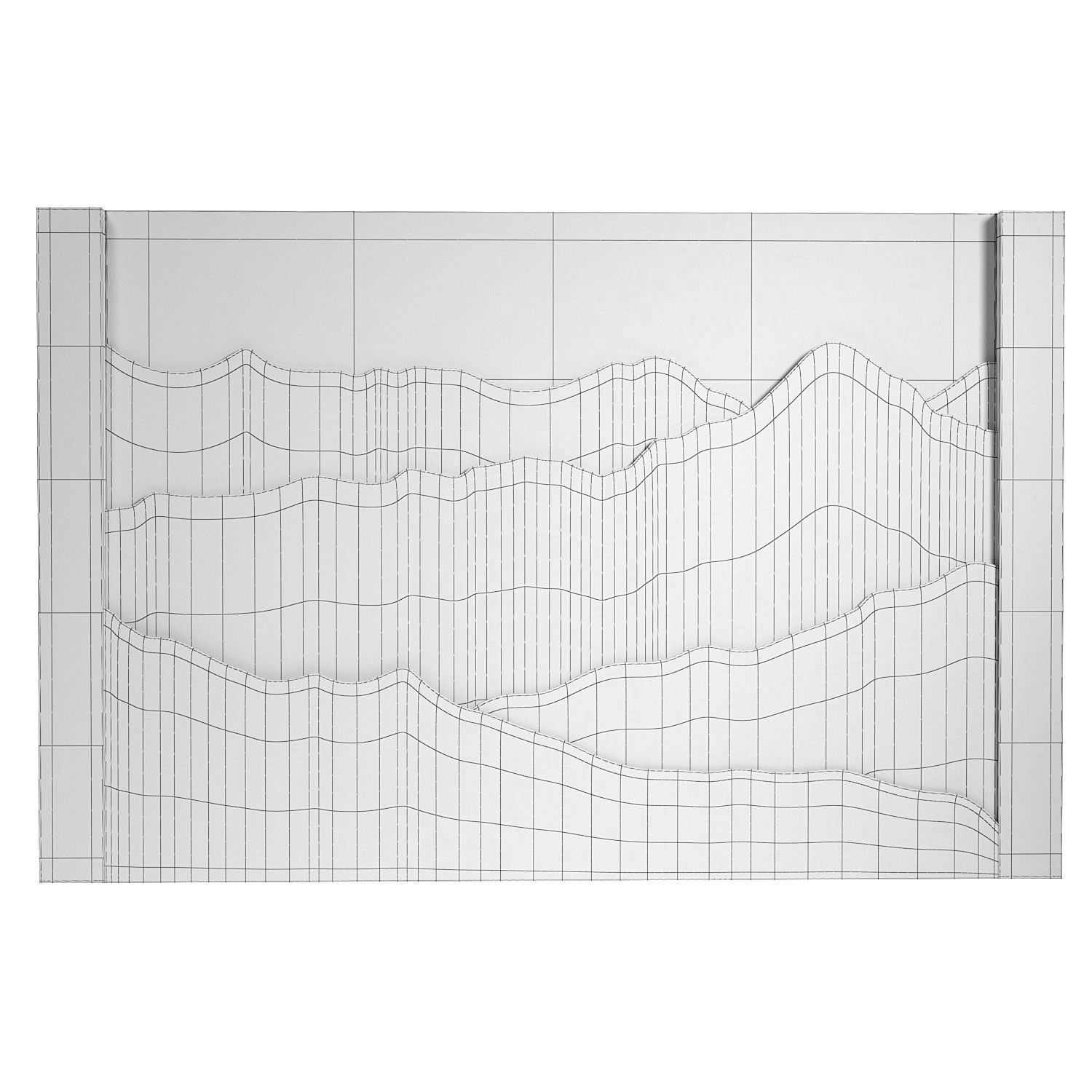 Decorativ panel wave 12 3D model_3