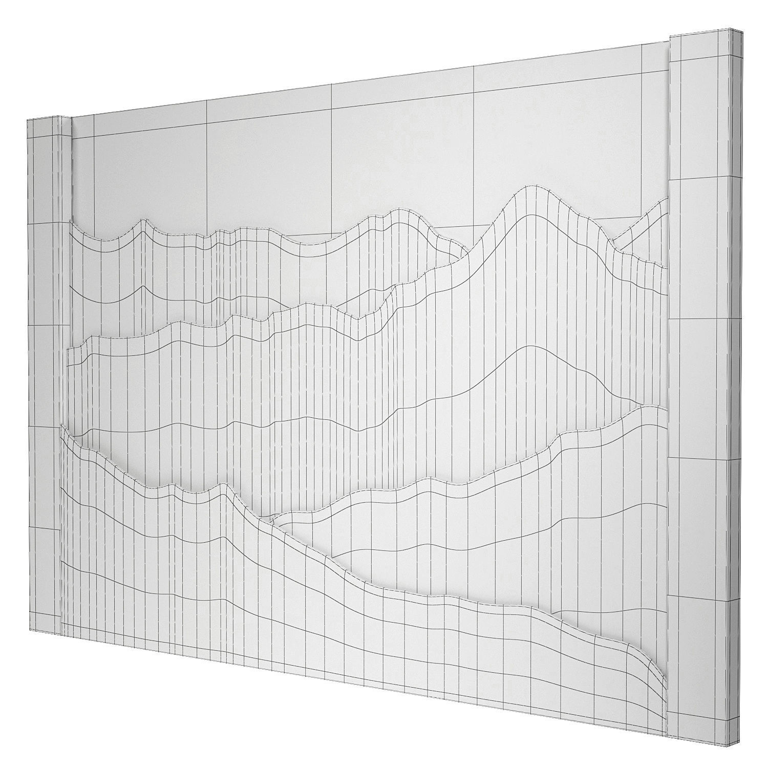 Decorativ panel wave 12 3D model_4