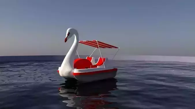 Pedal boat - Swan 3D model