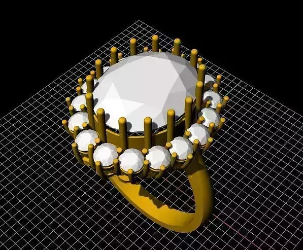 oval stone ring 3dm and stl file