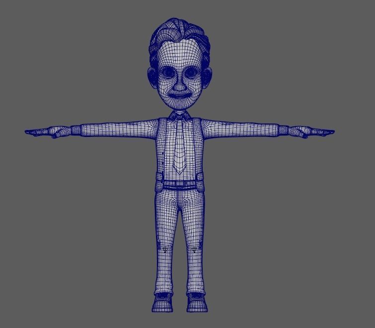 Daddy cartoon Low-poly 3D model_16