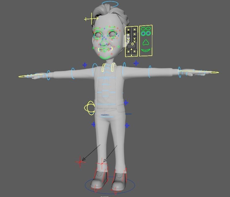 Daddy cartoon Low-poly 3D model_21