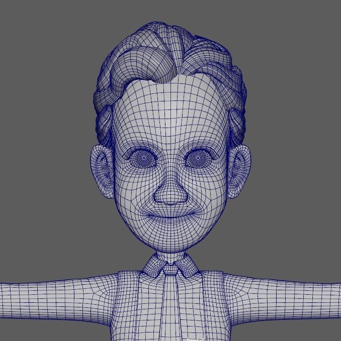 Daddy cartoon Low-poly 3D model_17