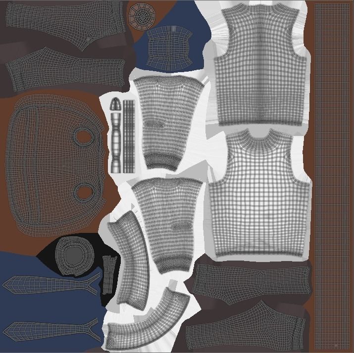 Daddy cartoon Low-poly 3D model_24