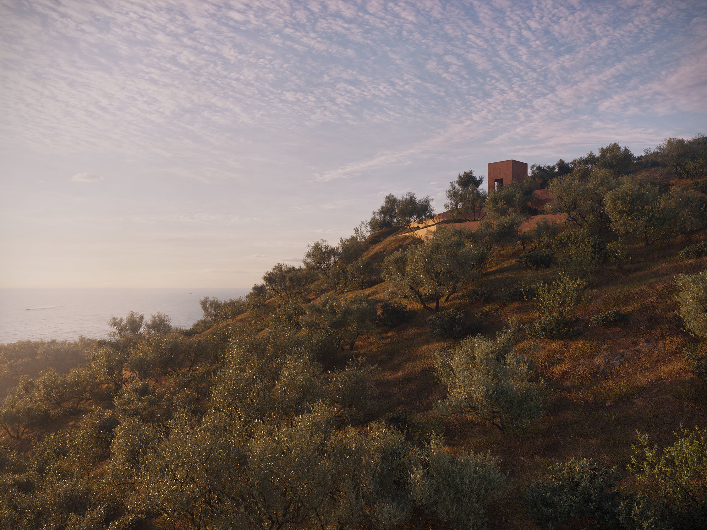 Mediterranean Villa exterior scene 3D model_6