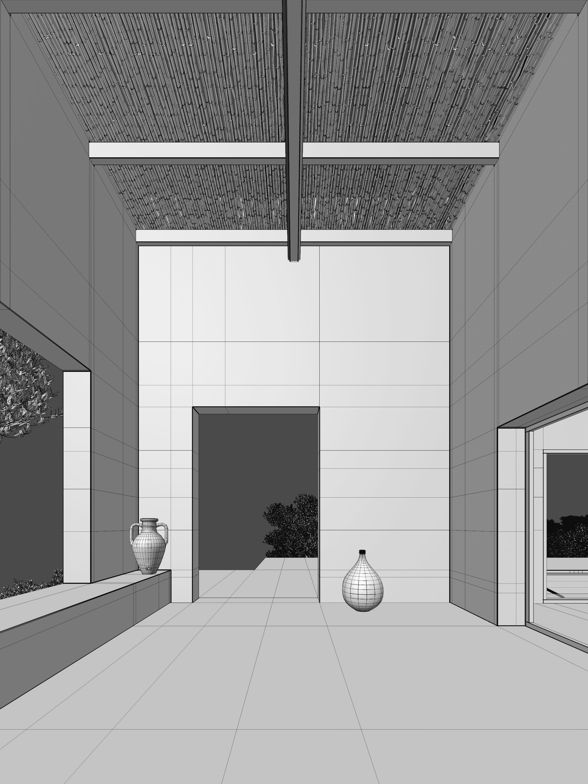 Mediterranean Villa exterior scene 3D model_11