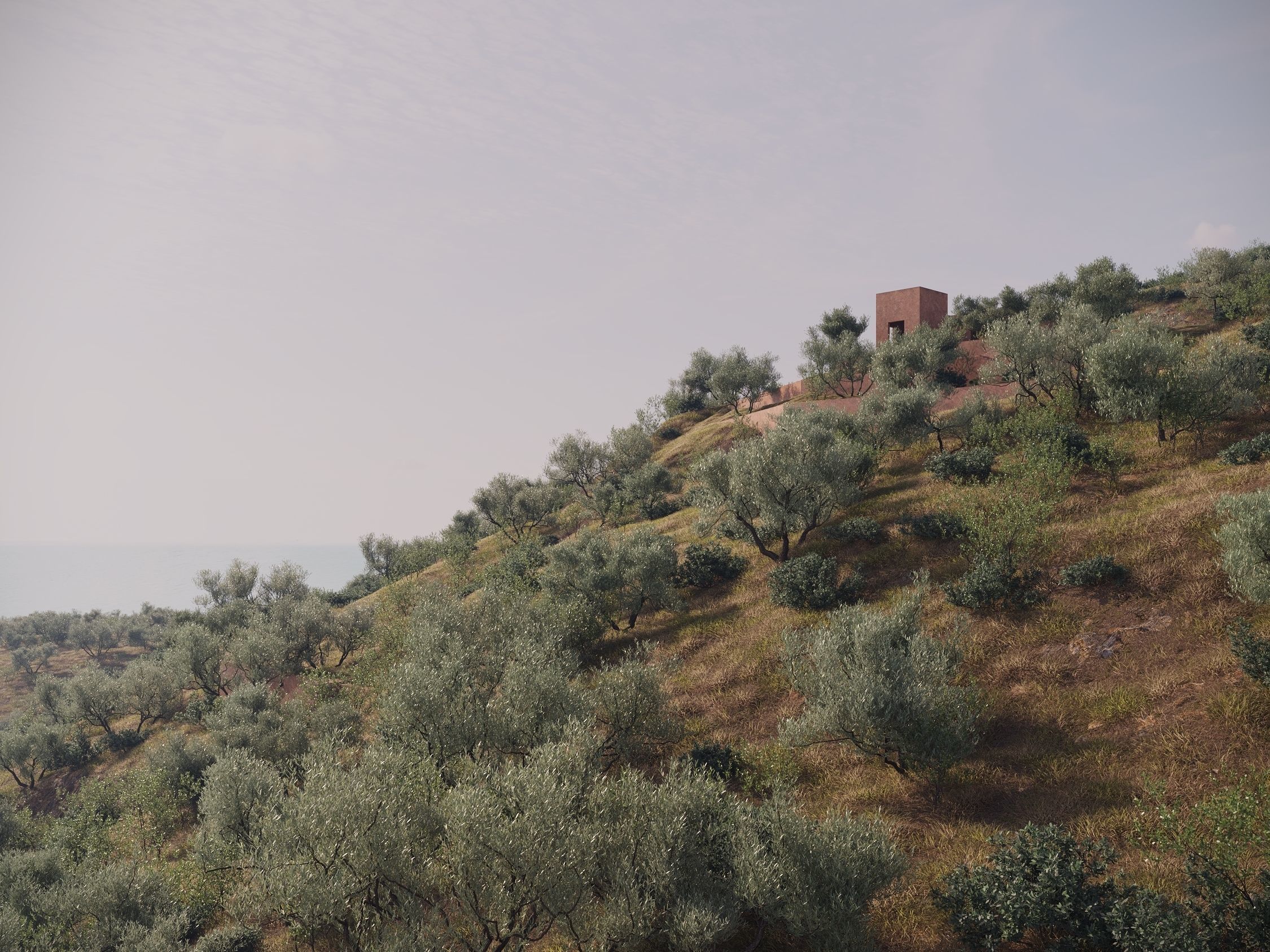 Mediterranean Villa exterior scene 3D model_9