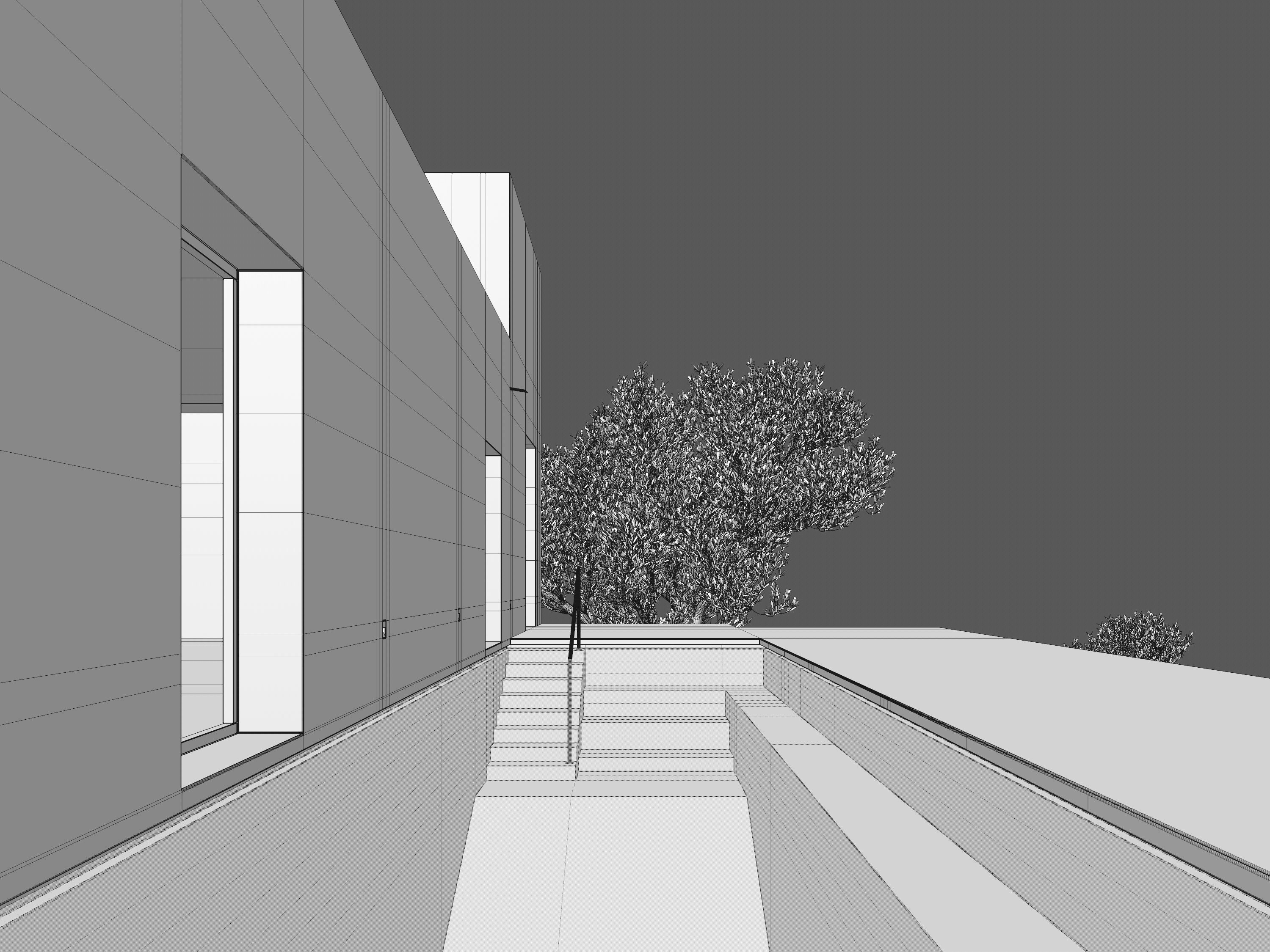 Mediterranean Villa exterior scene 3D model_12