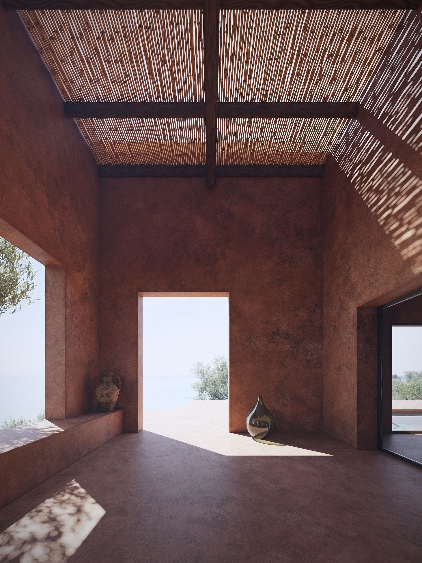 Mediterranean Villa exterior scene 3D model_2