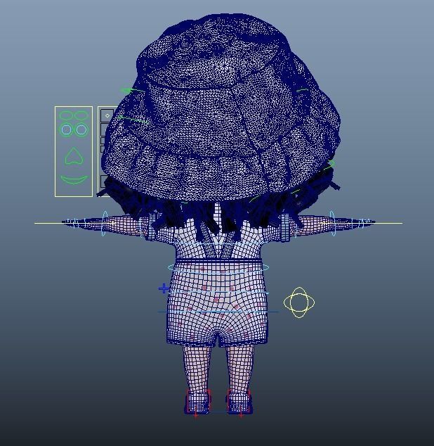 Chibi Cartoon Girl Low-poly 3D model_21