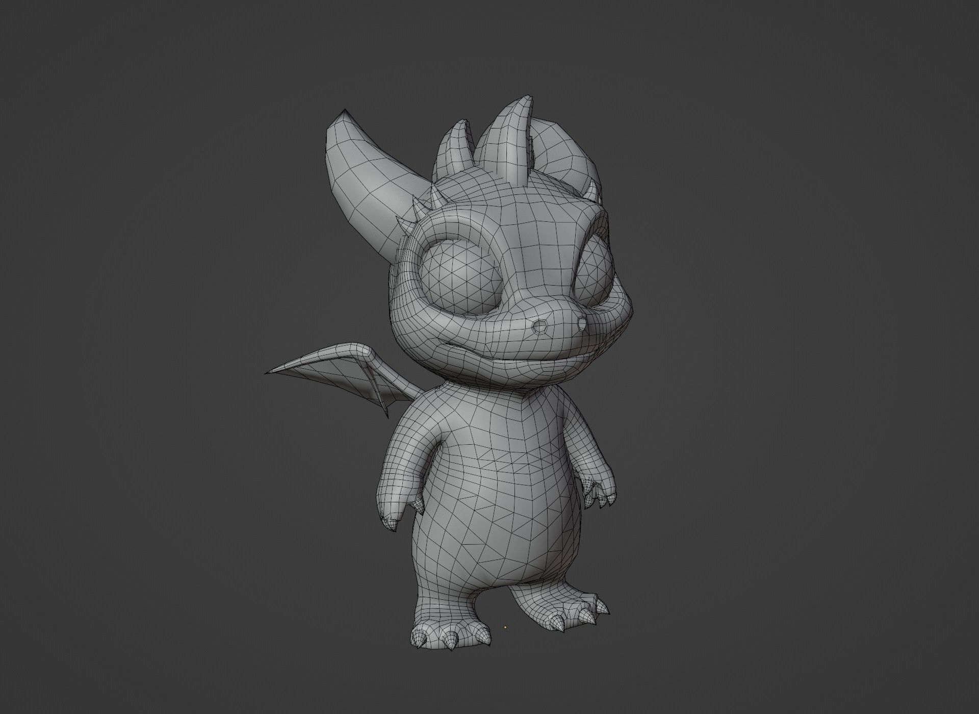 Purple Cartoon Baby Dragon 3d Model Low-poly 3D model_23