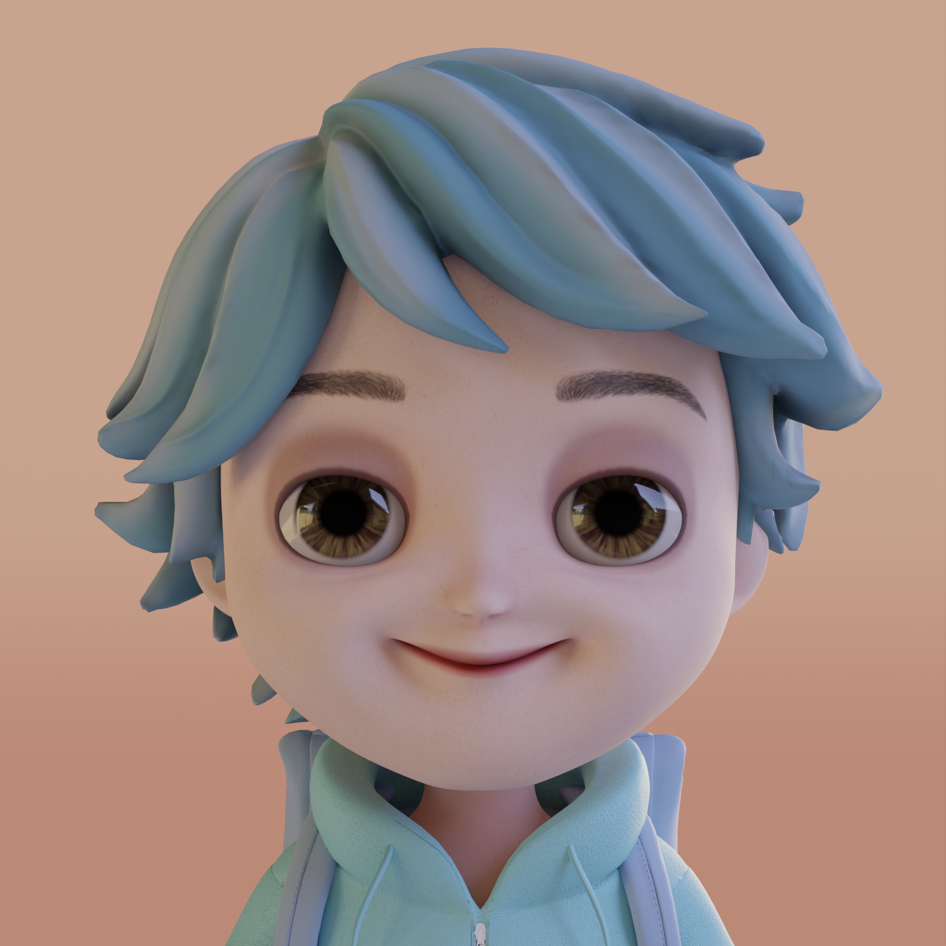 Boy Cartoon Low-poly 3D model_17