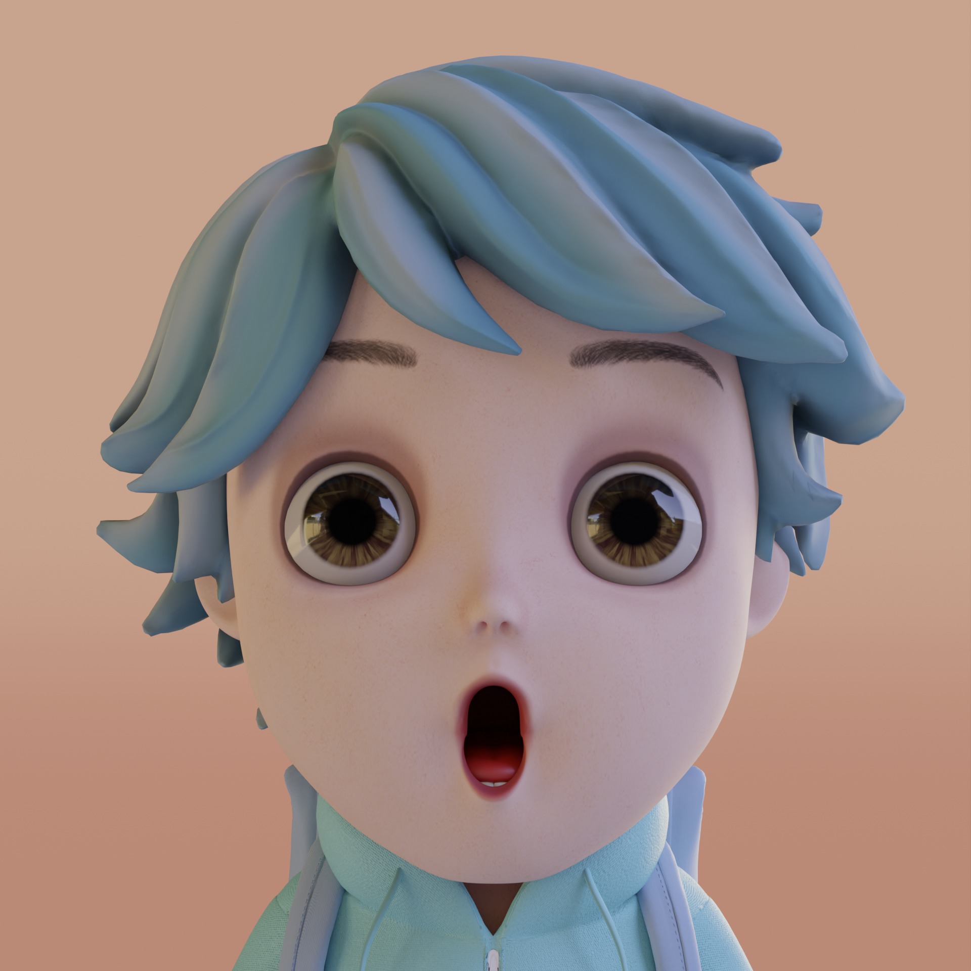 Boy Cartoon Low-poly 3D model_2