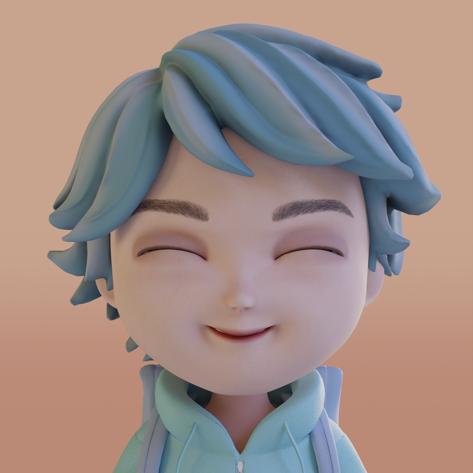 Boy Cartoon Low-poly 3D model_4