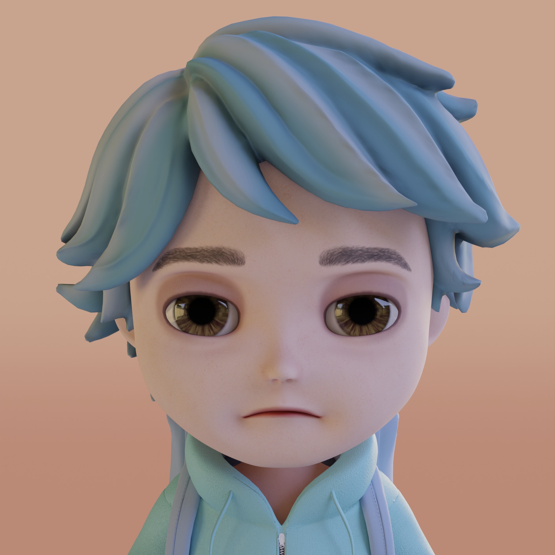 Boy Cartoon Low-poly 3D model_19