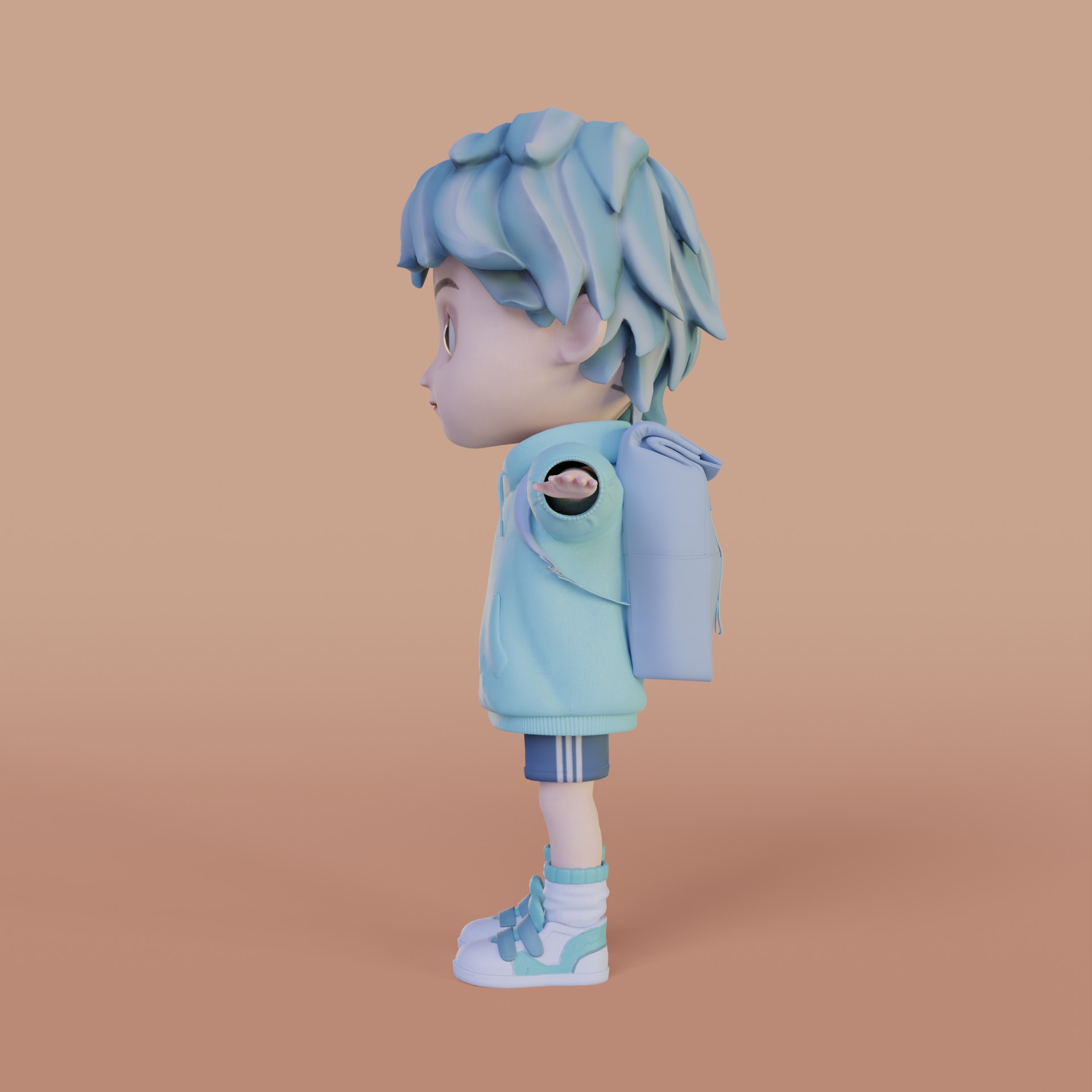Boy Cartoon Low-poly 3D model_13