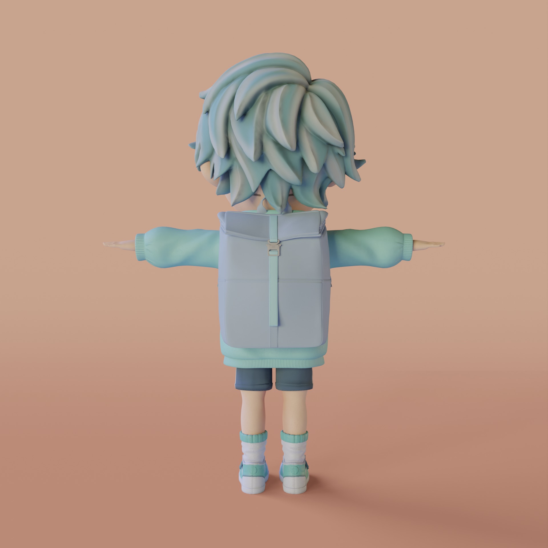 Boy Cartoon Low-poly 3D model_16
