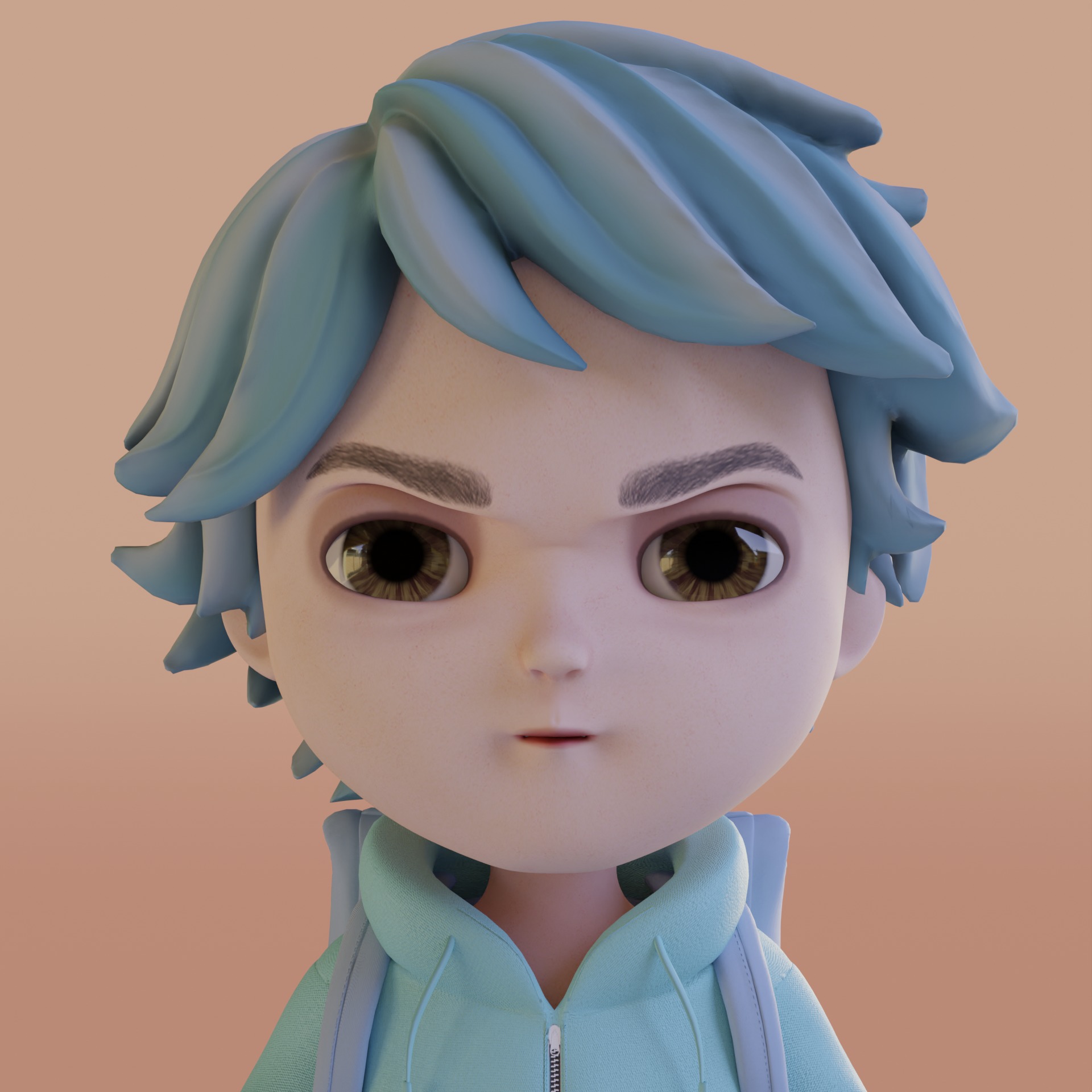 Boy Cartoon Low-poly 3D model_18