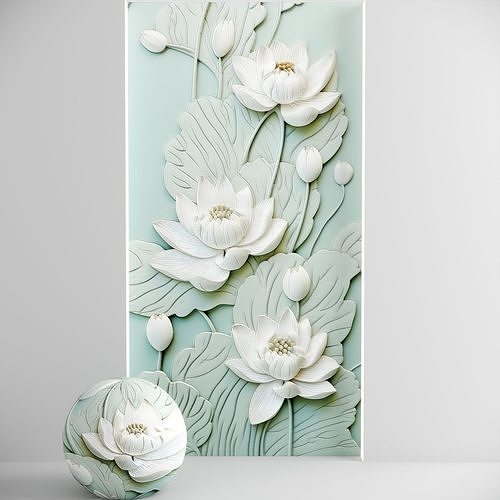 flower decorative plaster7  Low-poly 3D model