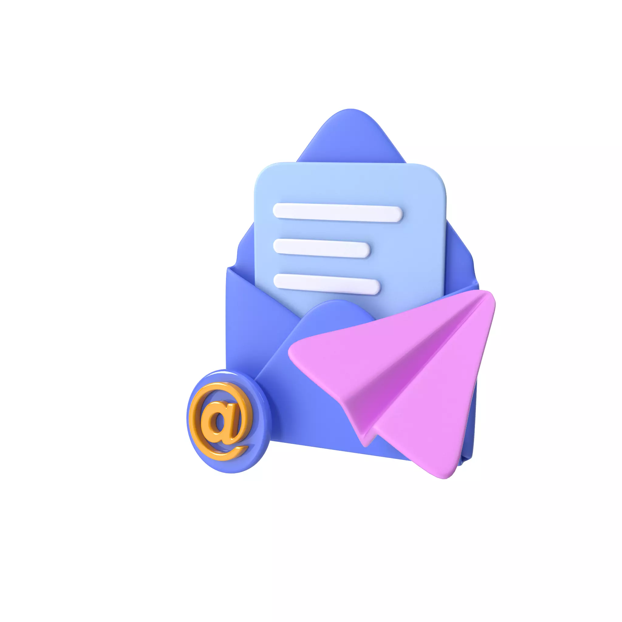 Mail Message Cartoon Low-poly 3D model_0