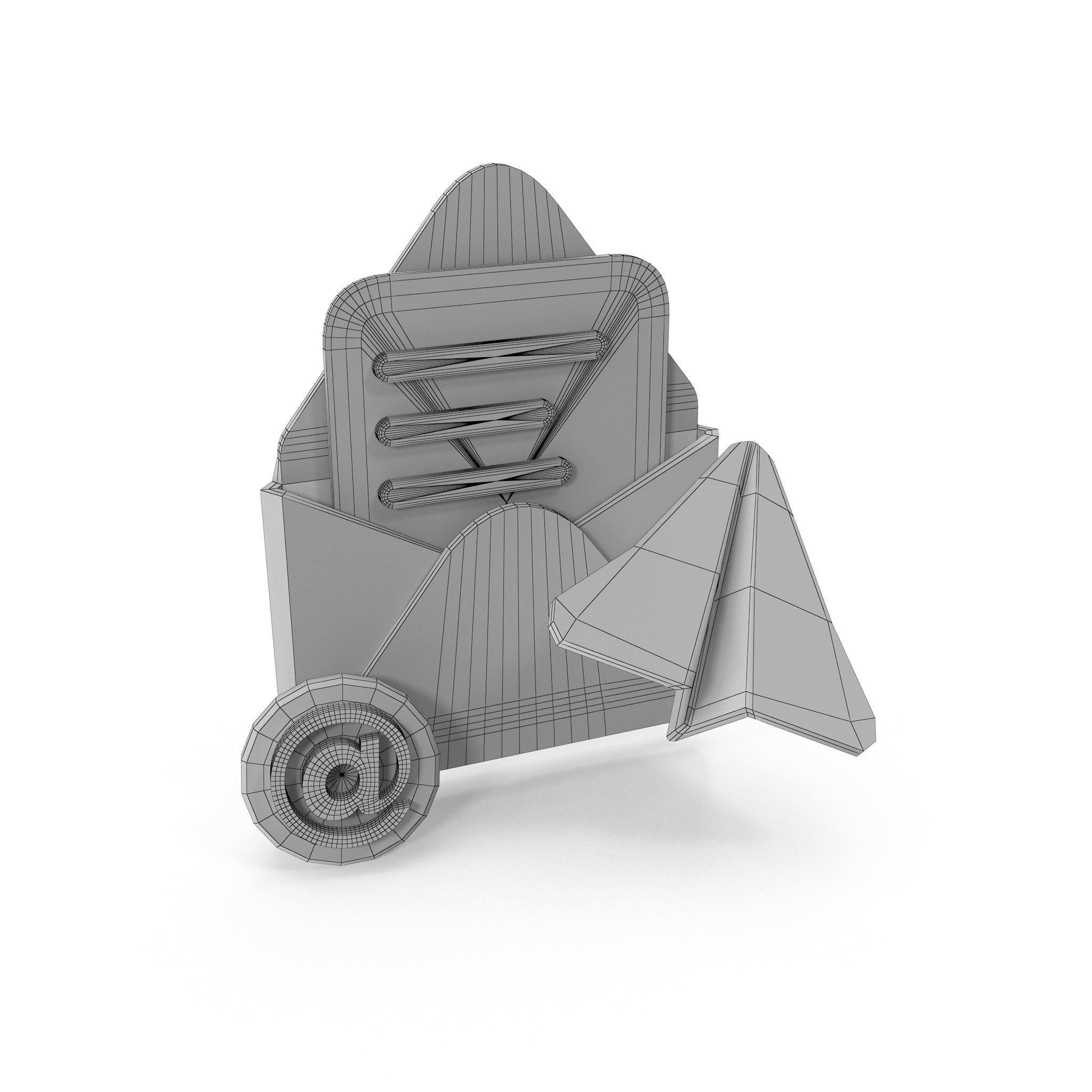 Mail Message Cartoon Low-poly 3D model_31