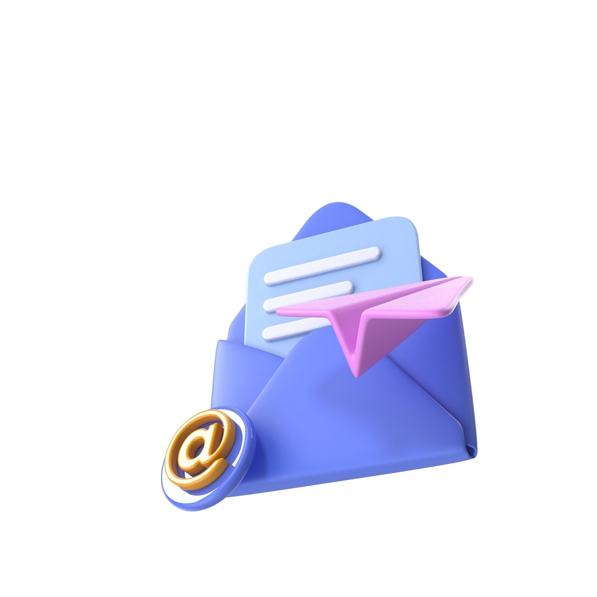 Mail Message Cartoon Low-poly 3D model_18