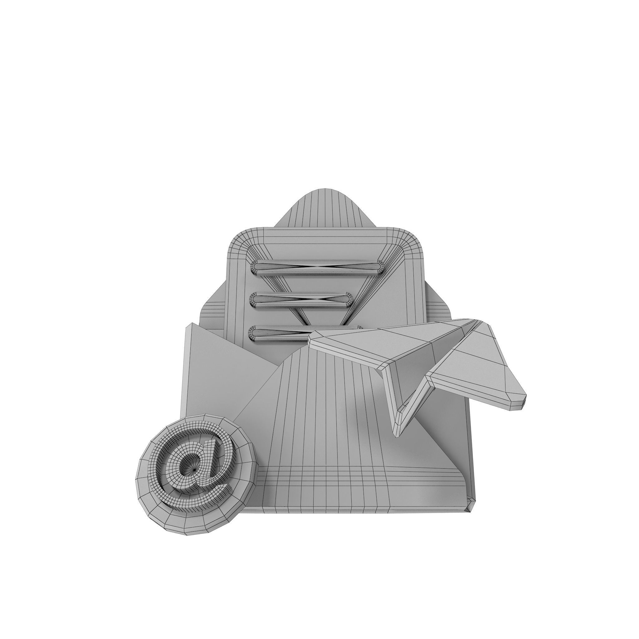 Mail Message Cartoon Low-poly 3D model_38