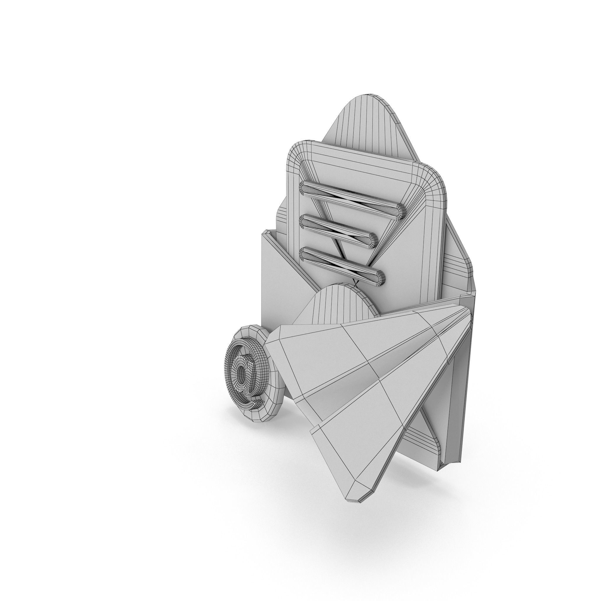 Mail Message Cartoon Low-poly 3D model_30