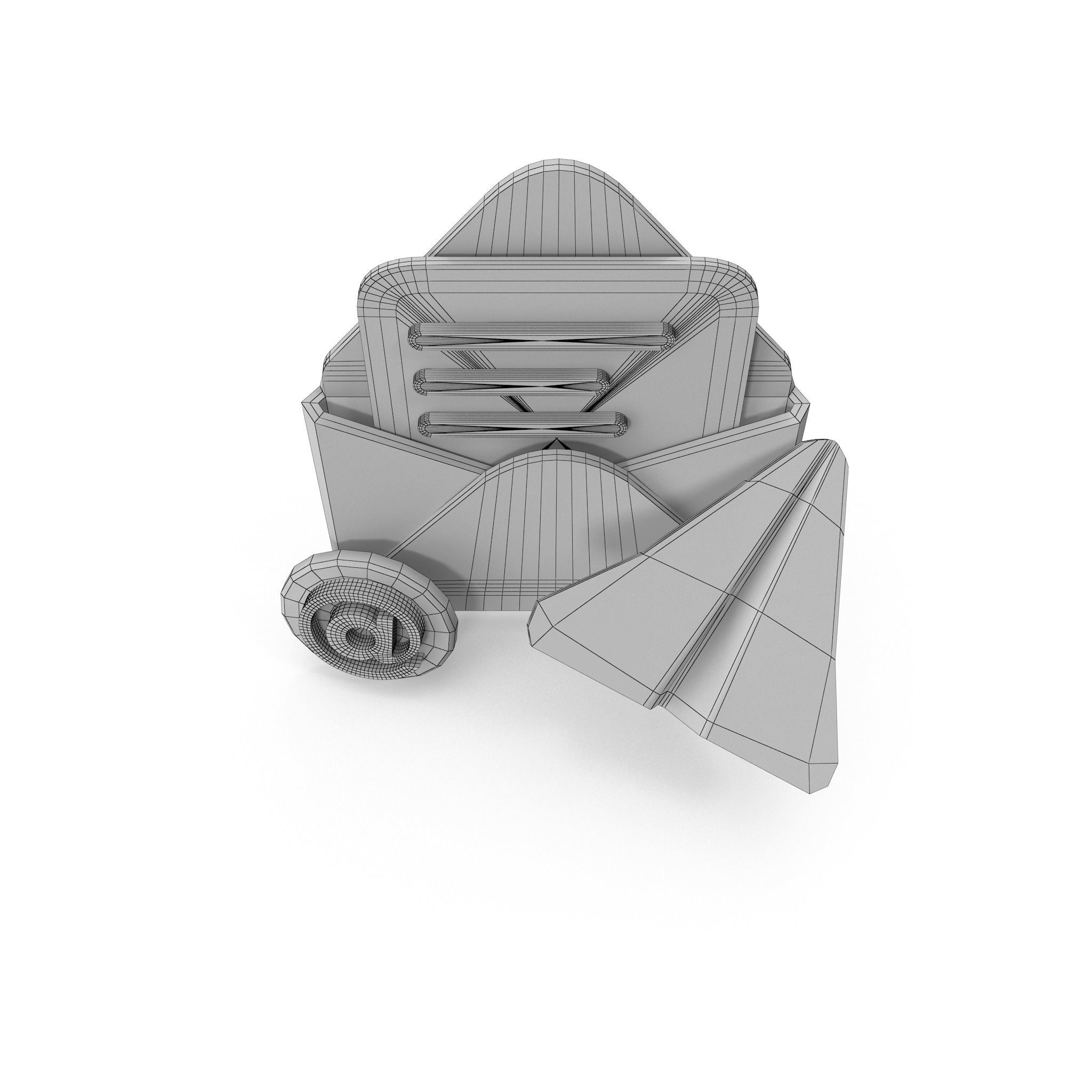 Mail Message Cartoon Low-poly 3D model_21