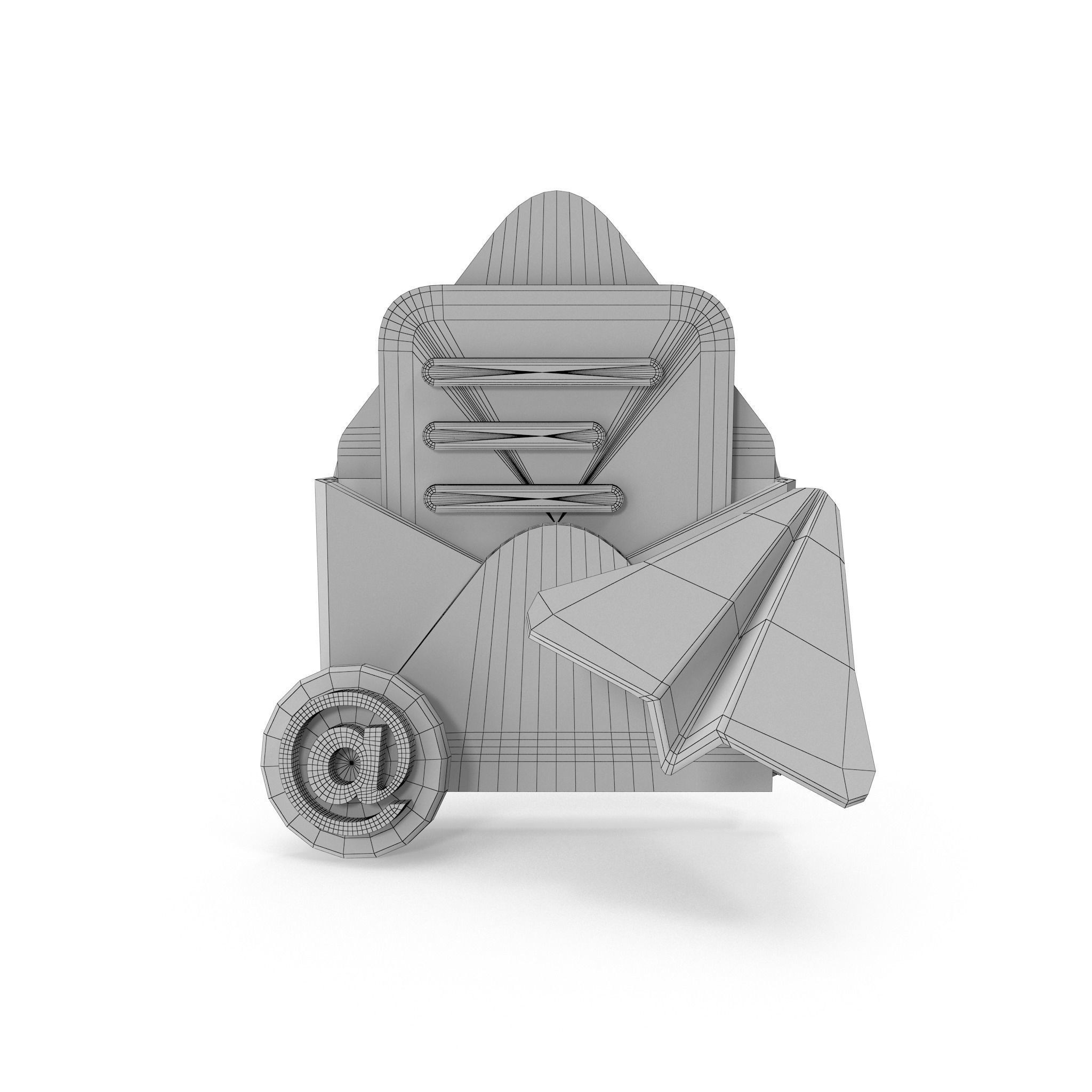 Mail Message Cartoon Low-poly 3D model_32