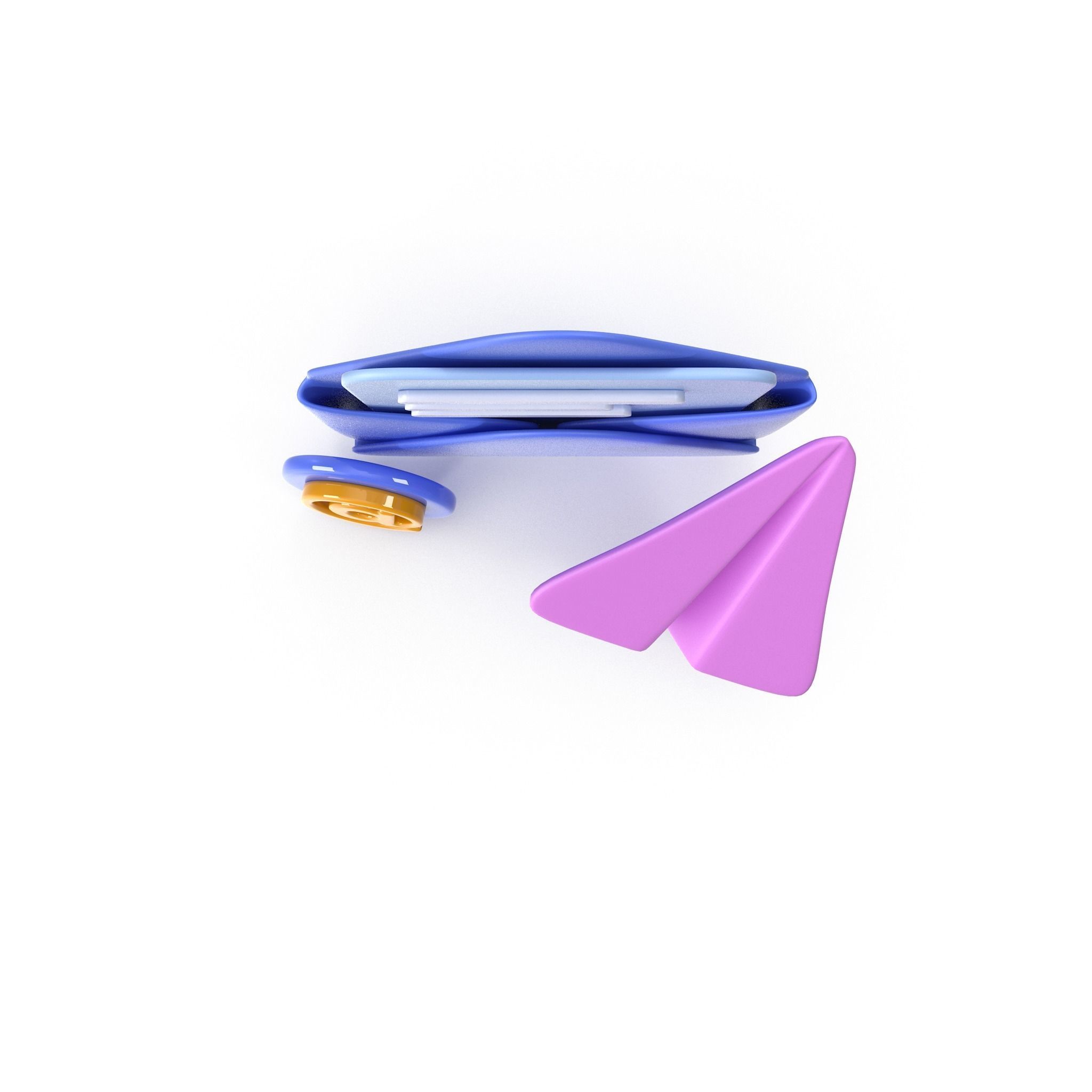 Mail Message Cartoon Low-poly 3D model_19