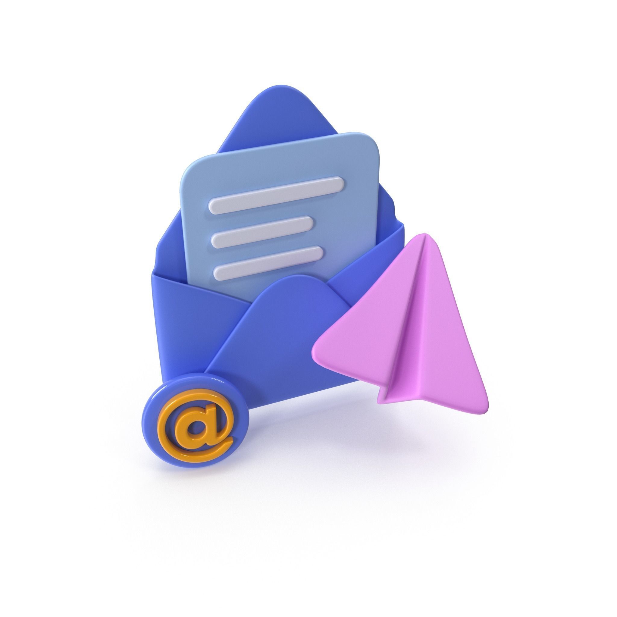 Mail Message Cartoon Low-poly 3D model_8
