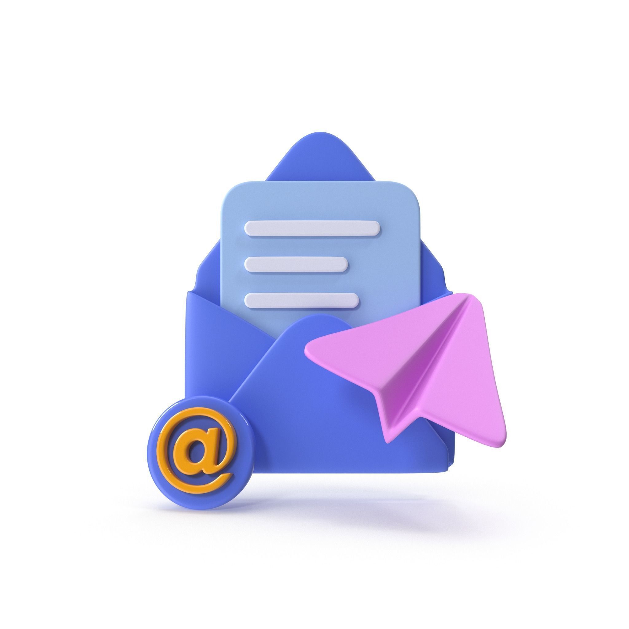 Mail Message Cartoon Low-poly 3D model_13