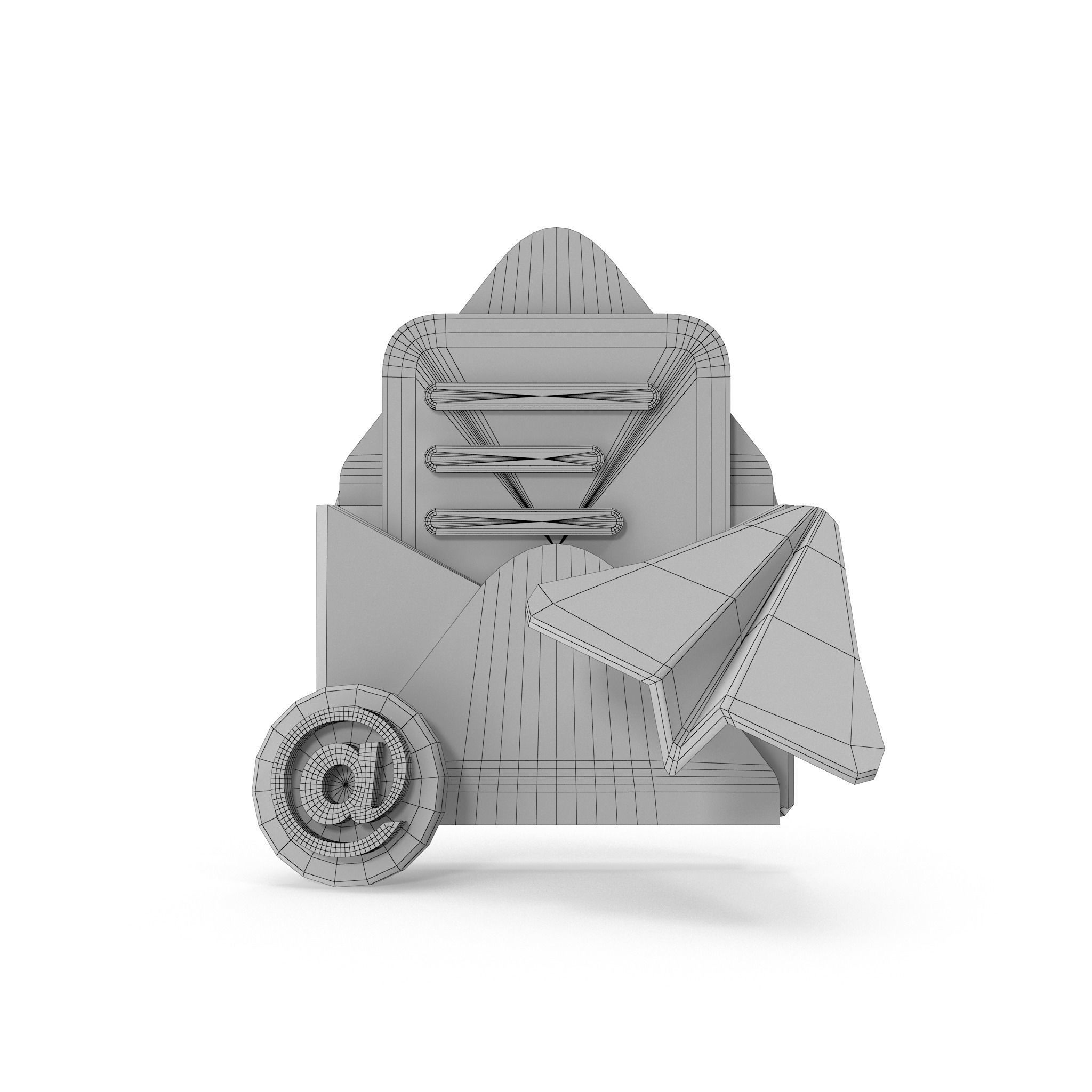 Mail Message Cartoon Low-poly 3D model_34
